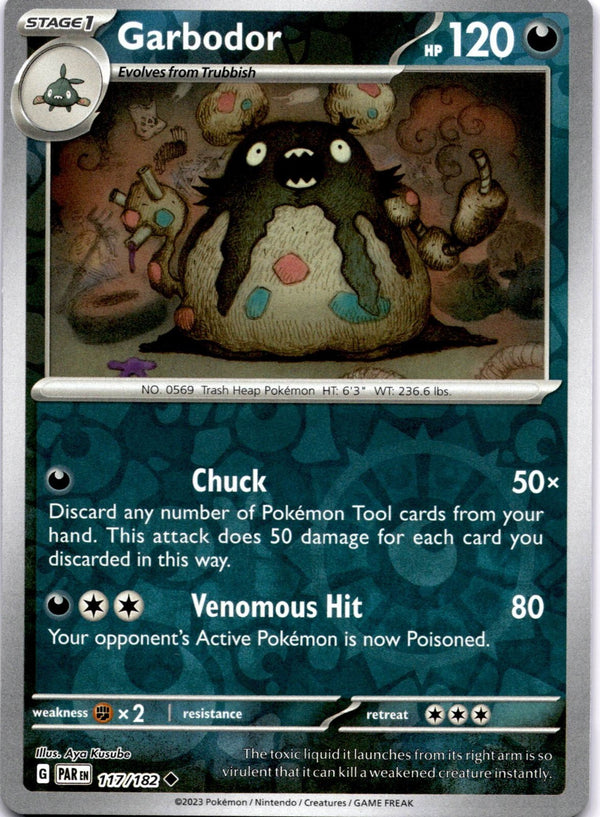 Pokemon Garbodor 117/182 Paradox Rift Reverse Holo NM