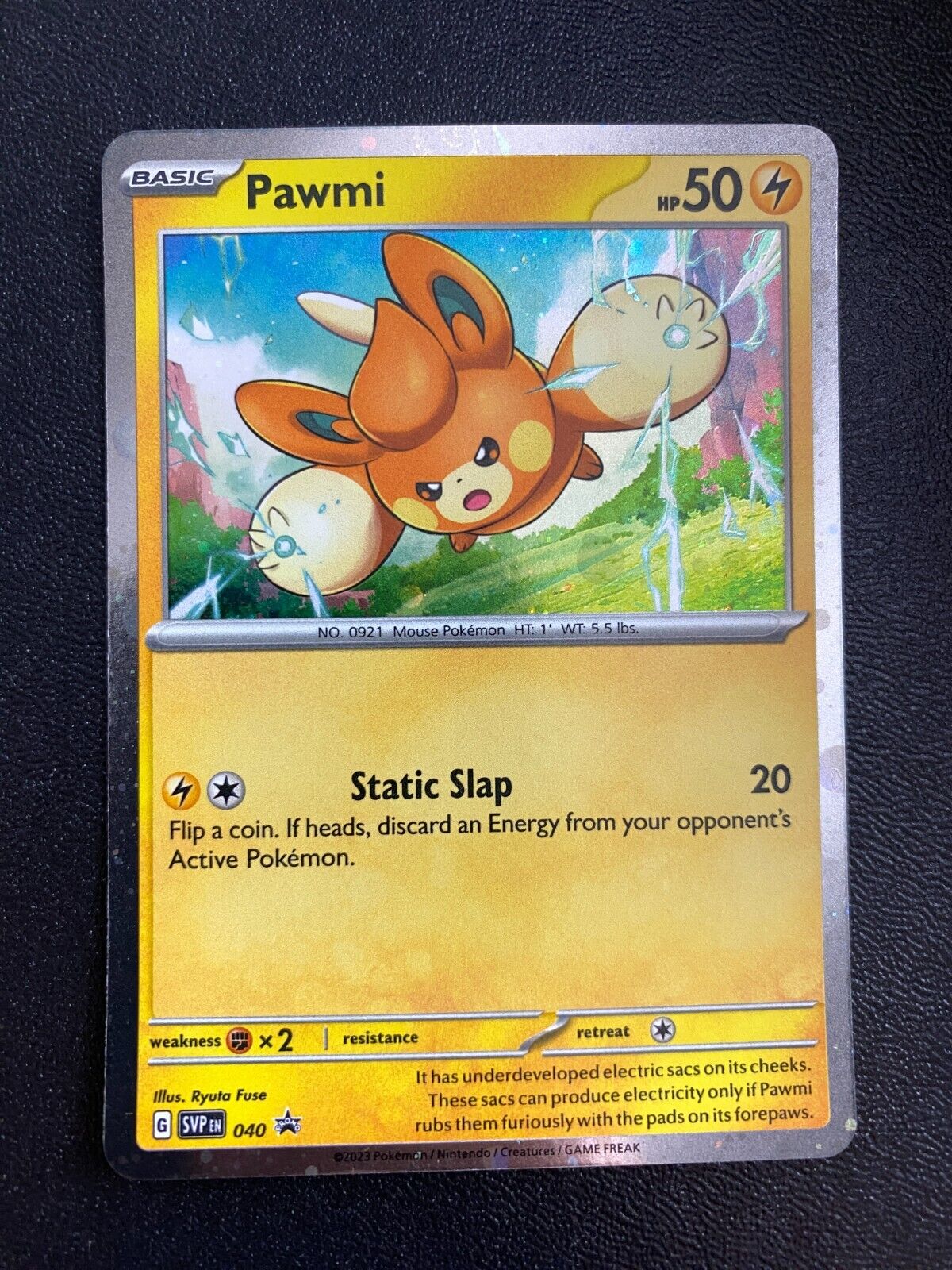 Pokemon Pawmi SVP040 Black Star Promos Cosmos Holo