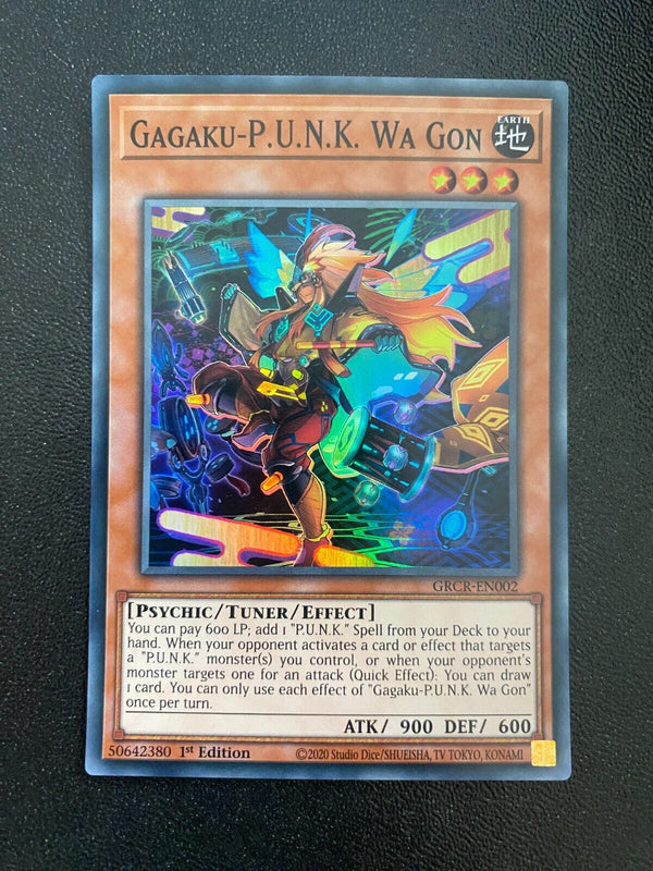 Yugioh Gagaku-P.U.N.K. Wa Gon GRCR-EN002 Super Rare 1st Edition LP