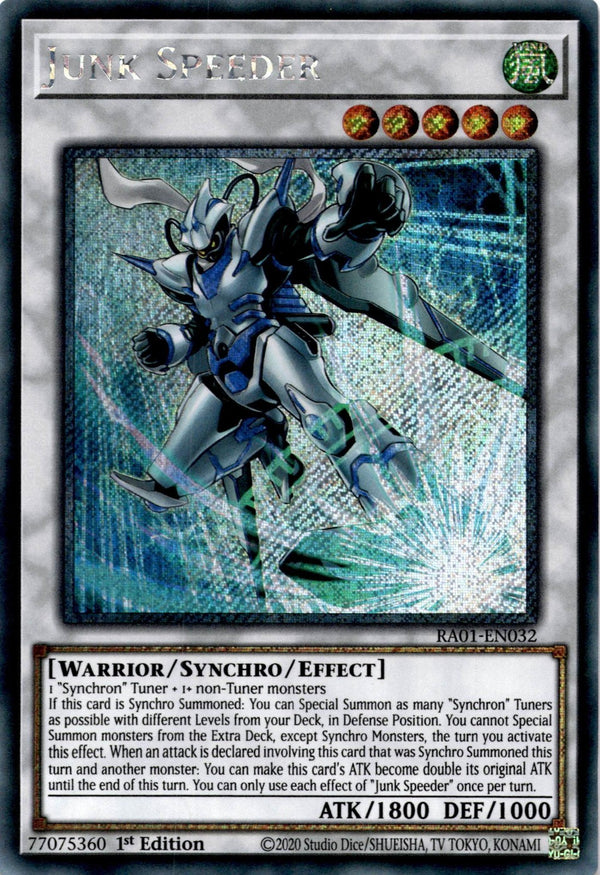 Yugioh Junk Speeder RA01-EN032 Platinum Secret Rare 1st Edition NM