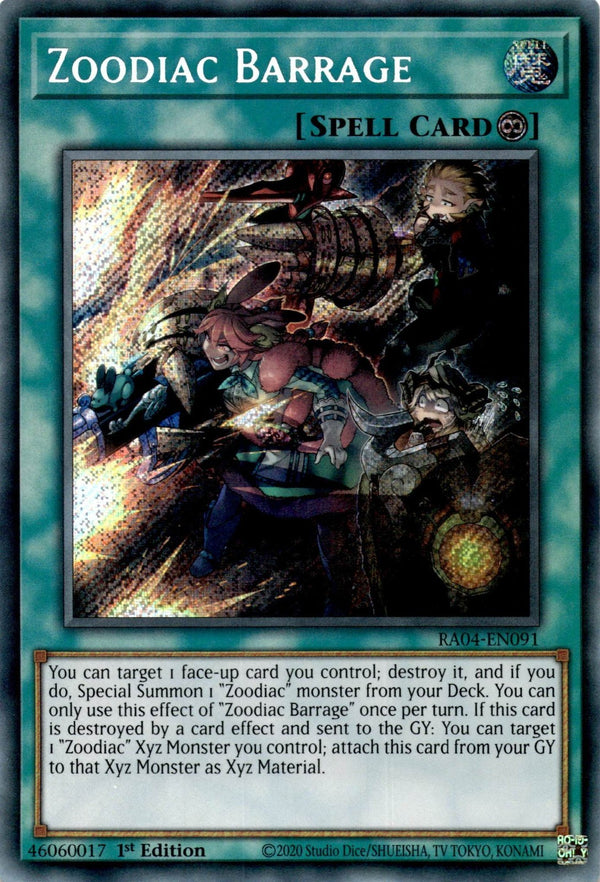 Yugioh Zoodiac Barrage RA04-EN091 Secret Rare 1st Edition NM