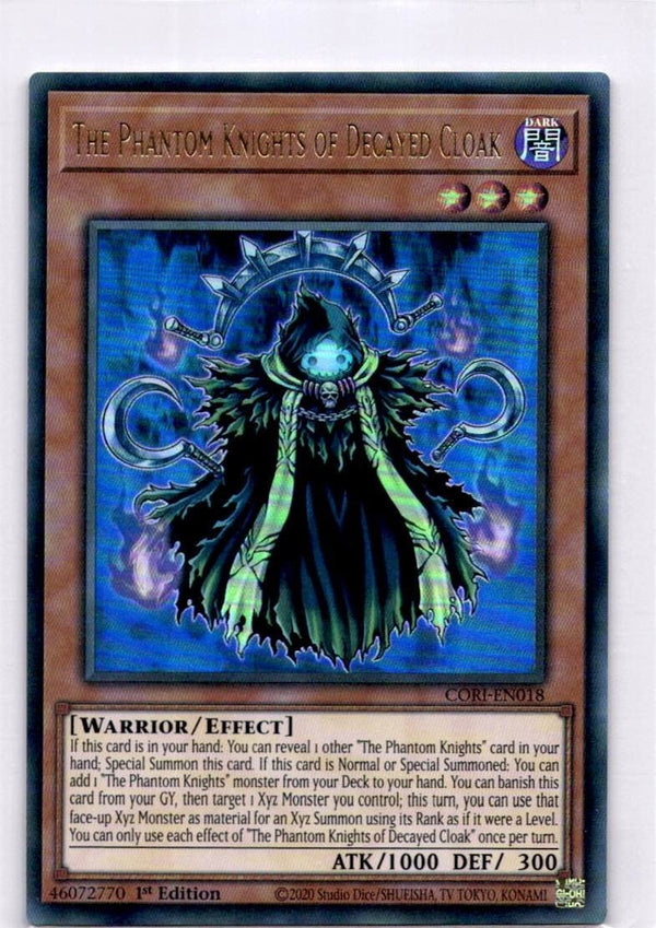 Yugioh The Phantom Knights of Decayed Cloak CORI-EN018 Ultra Rare 1st Edition NM