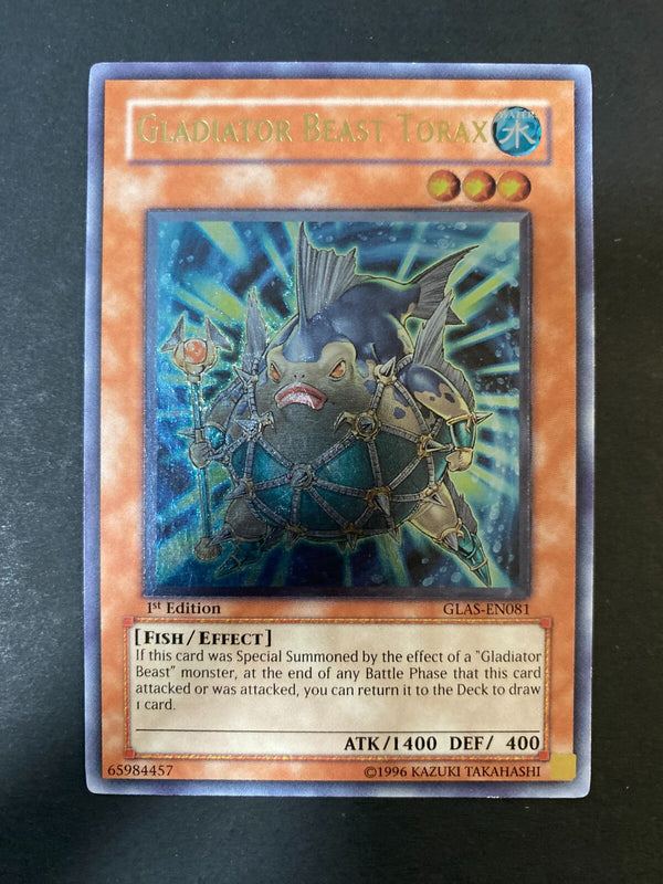 Yugioh Gladiator Beast Torax GLAS-EN081 Ultimate Rare 1st Edition MP