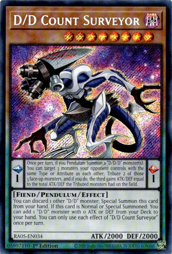 Yugioh D/D Count Surveyor RA05-EN034 NA Print Secret Rare 1st Edition NM