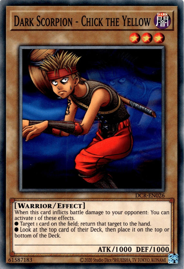 Yugioh Dark Scorpion - Chick the Yellow DCR-EN026 Common Unlimited Edition NM