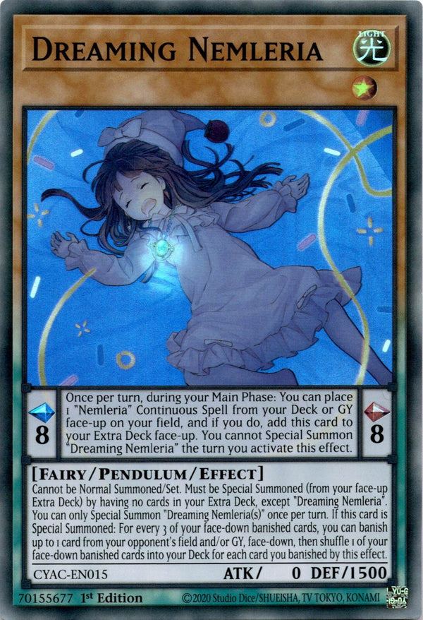 Yugioh Dreaming Nemleria CYAC-EN015 Super Rare 1st Edition NM