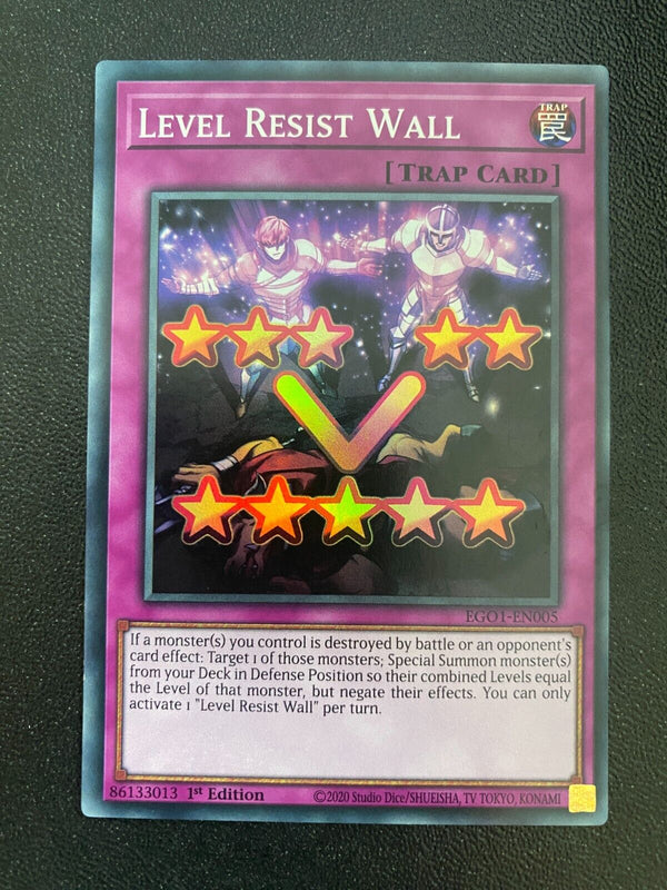 Yugioh Level Resist Wall EGO1-EN005 Super Rare 1st Edition NM