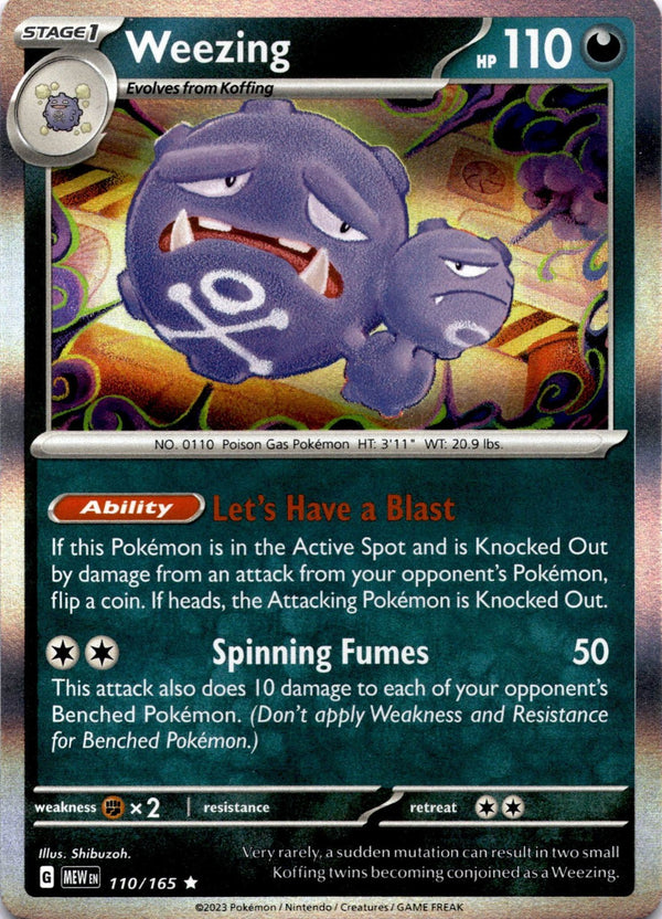 Pokemon Weezing 110/165 Pokemon 151 Holo NM