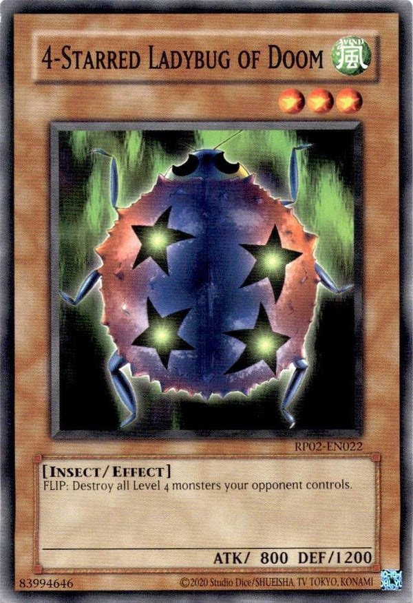 Yugioh 4-Starred Ladybug of Doom RP02-EN022 Common Unlimited Edition NM