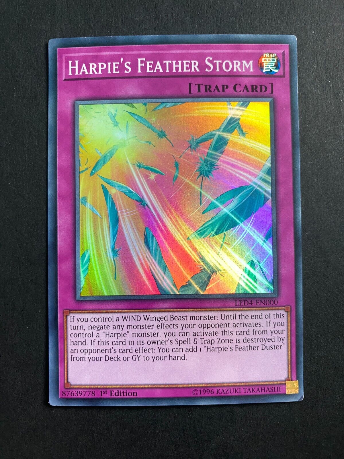 Yugioh Harpie's Feather Storm LED4-EN000 Super Rare 1st Edition MP