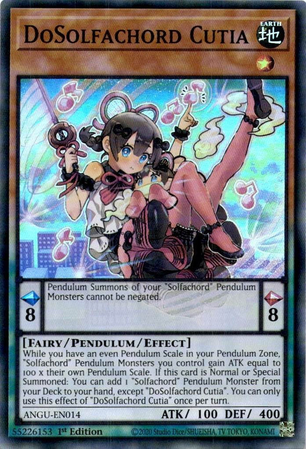 Yugioh DoSolfachord Cutia ANGU-EN014 Super Rare 1st Edition NM