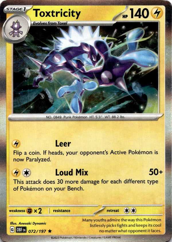 Pokemon Toxtricity 072/197 Paldea Evolved Holo LP/NM