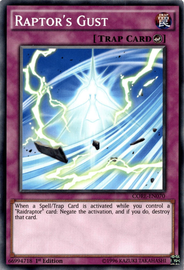 Yugioh Raptor's Gust CORE-EN070 Common 1st Edition LP