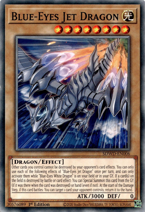 Yugioh Blue-Eyes Jet Dragon SDWD-EN006 Common 1st Edition NM