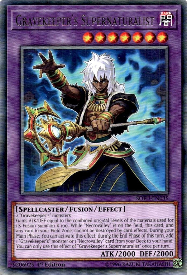 Yugioh Gravekeeper's Supernaturalist SOFU-EN035 Rare 1st Edition LP