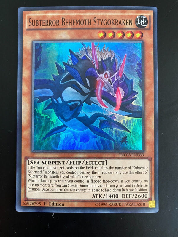 Yugioh Subterror Behemoth Stygokraken INOV-EN083 Super Rare 1st Edition VLP/NM