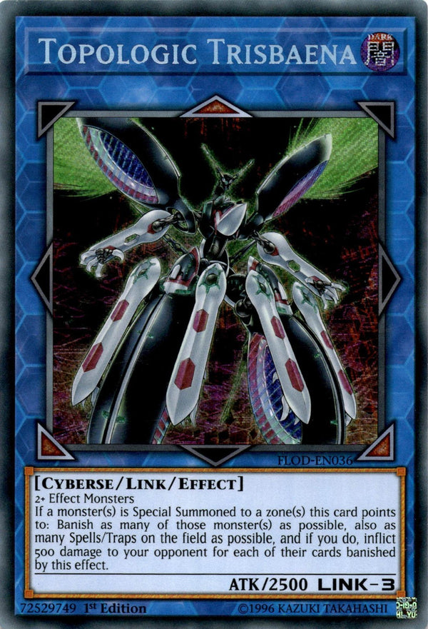 Yugioh Topologic Trisbaena FLOD-EN036 Secret Rare 1st Edition NM