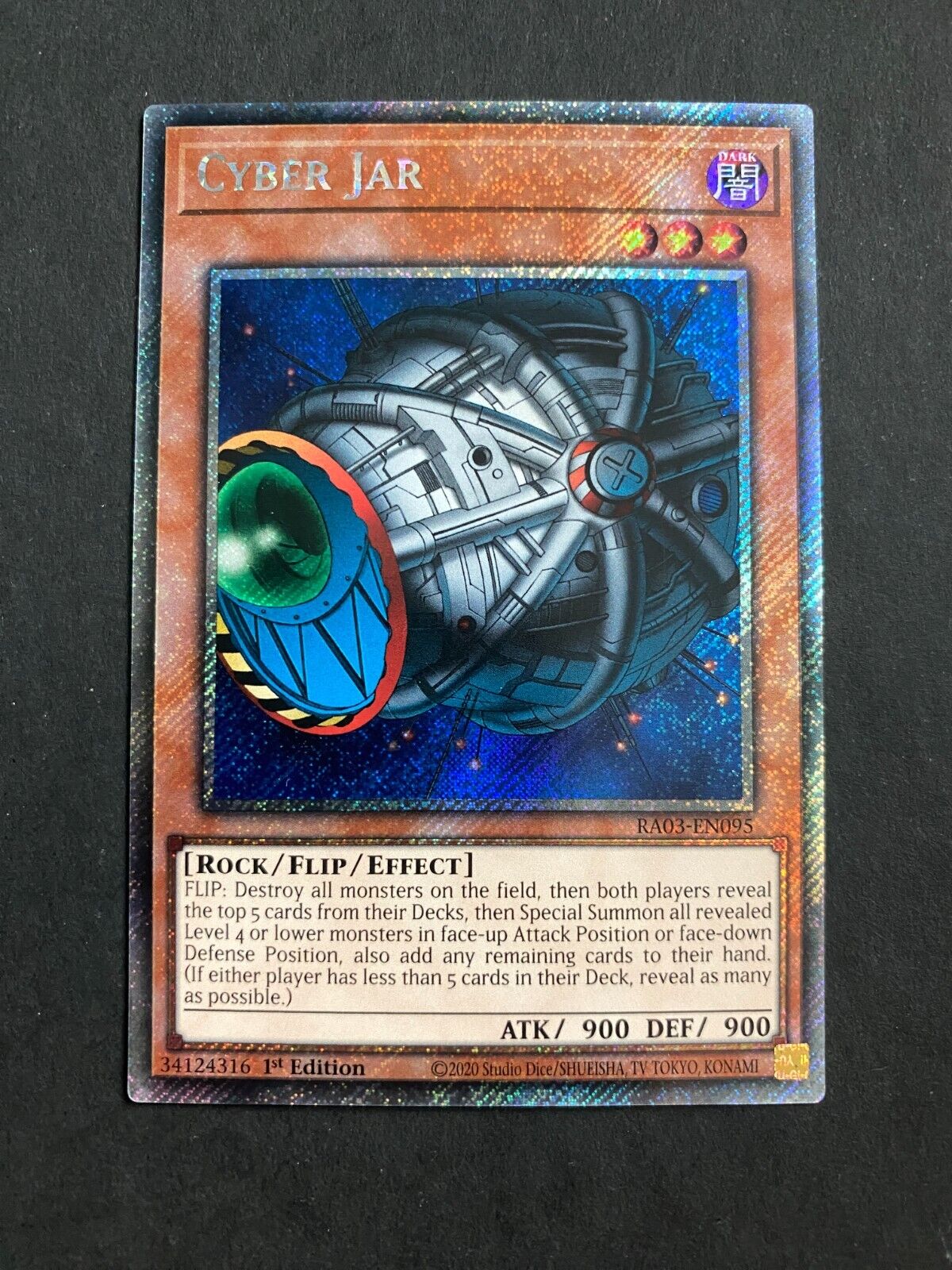 Yugioh Cyber Jar RA03-EN095 Platinum Secret Rare 1st Edition NM