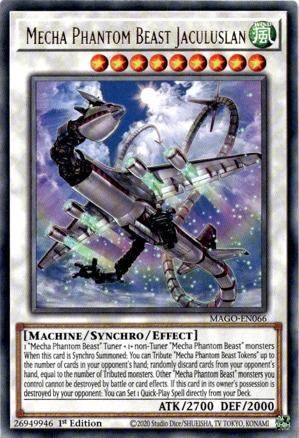 Yugioh Mecha Phantom Beast Jaculuslan MAGO-EN066 Rare 1st Edition NM
