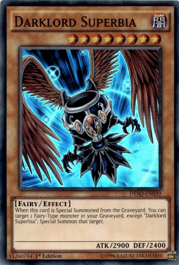 Yugioh Darklord Superbia DESO-EN039 Super Rare 1st Edition NM