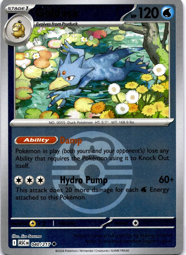 Pokemon Golduck 040/217 Ascended Heroes Love Ball Reverse Holo NM