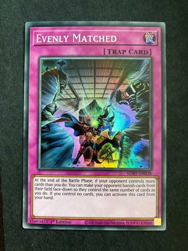 Yugioh Evenly Matched SDBT-EN038 Super Rare 1st Edition NM