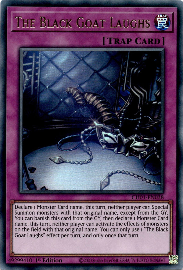 Yugioh The Black Goat Laughs CH01-EN038 Ultra Rare 1st Edition NM