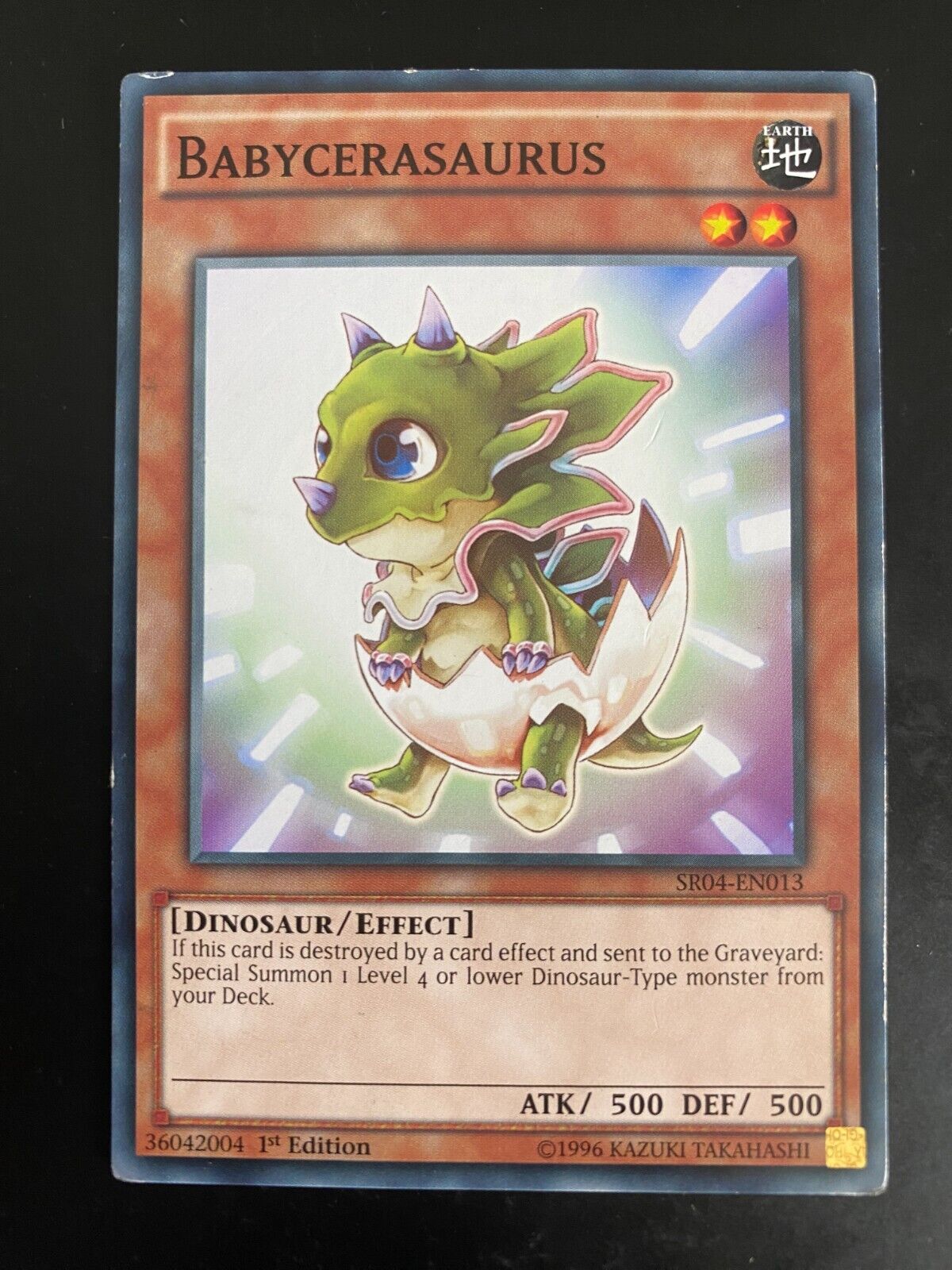 Yugioh Babycerasaurus SR04-EN013 Common 1st Edition Heavily Played