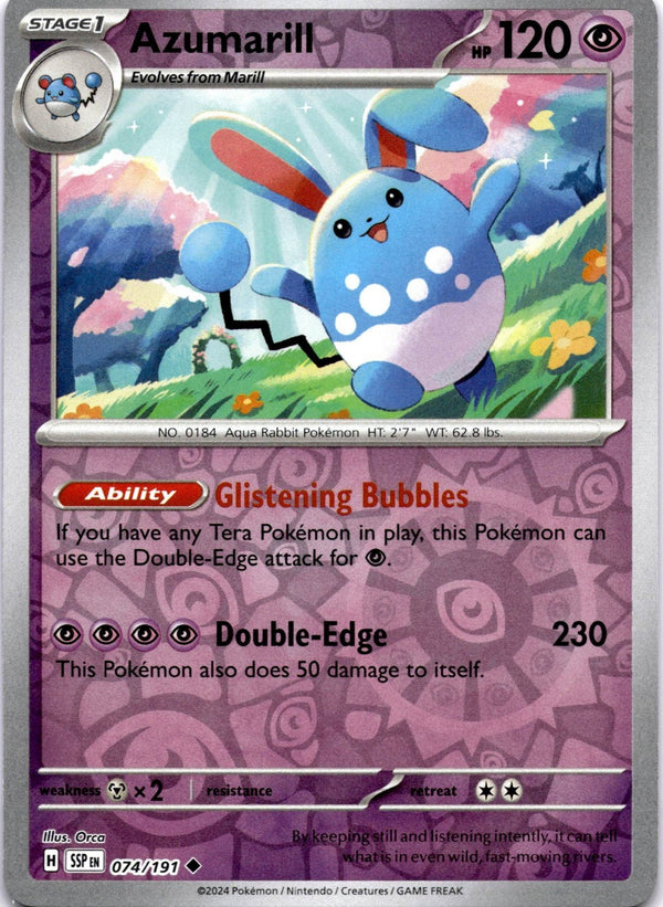 Pokemon Azumarill 074/191 Surging Sparks Reverse Holo NM