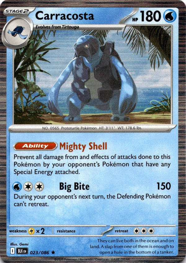 Pokemon Carracosta 023/086 Black Bolt Holo NM