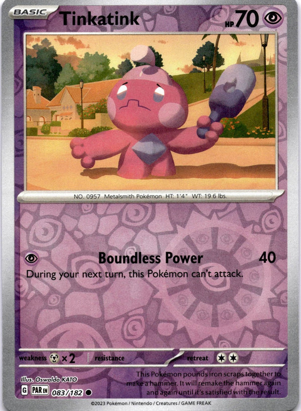Pokemon Tinkatink 083/182 Paradox Rift Reverse Holo NM