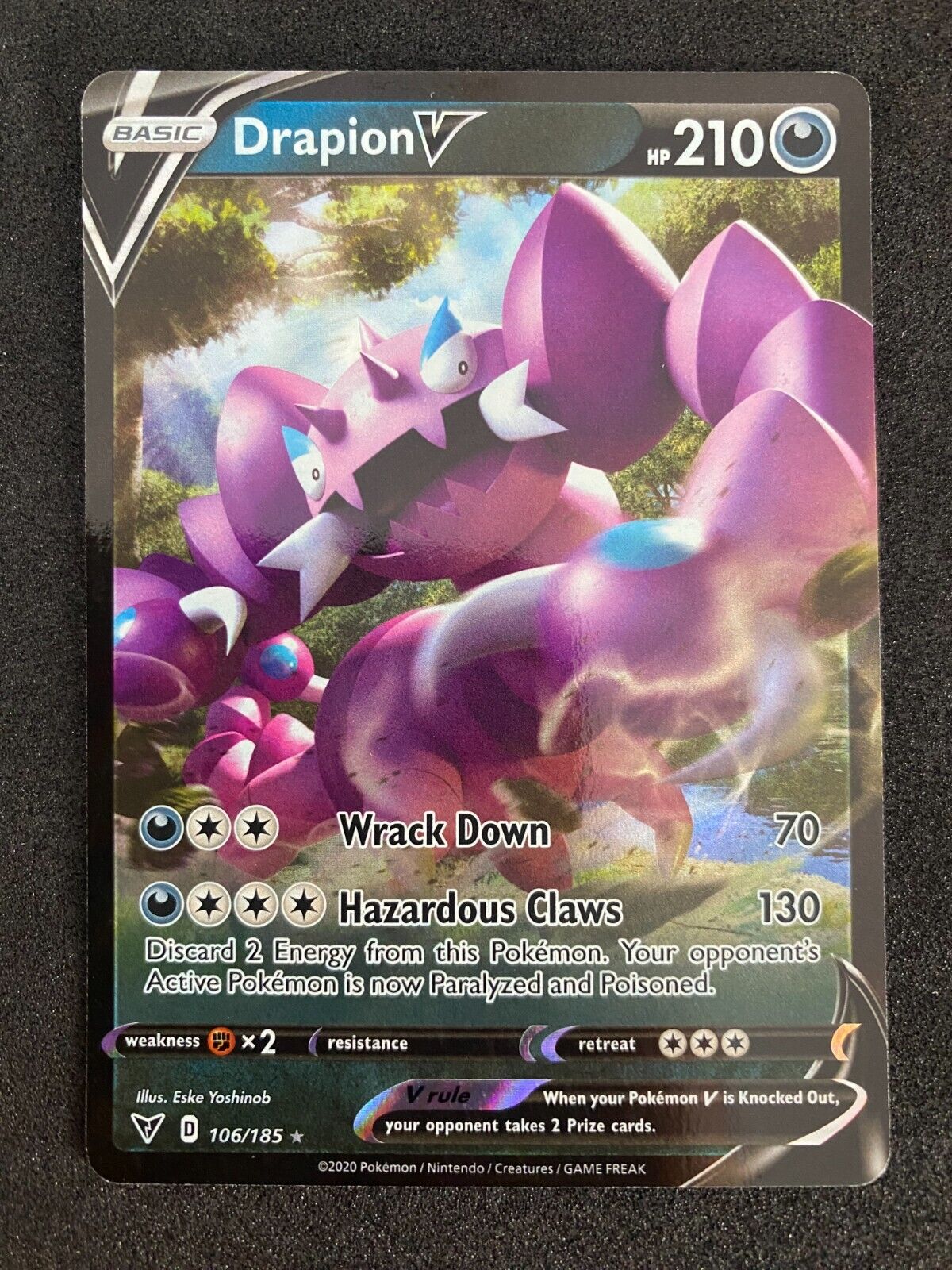 Pokemon Drapion V 106/185 Vivid Voltage Full Art Holo NM-MINT