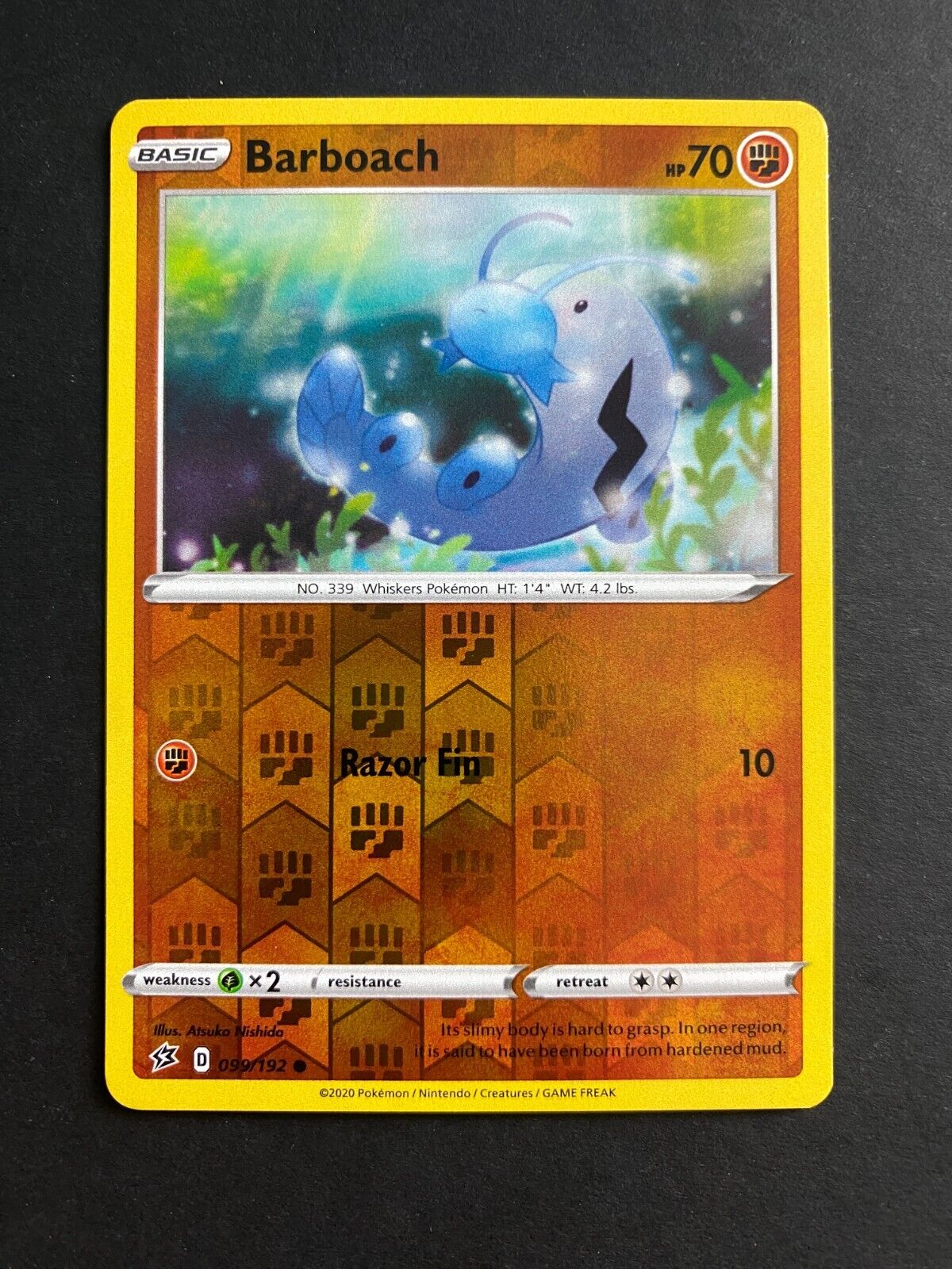 Pokemon Barboach 099/192 Rebel Clash Reverse Holo NM