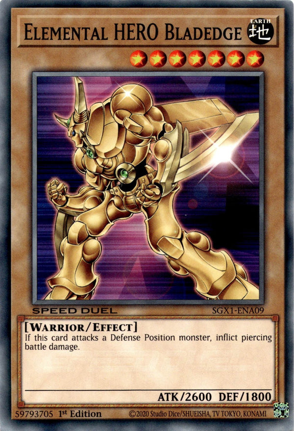 Yugioh Elemental HERO Bladedge SGX1-ENA09 Speed Duel Common 1st Edition NM