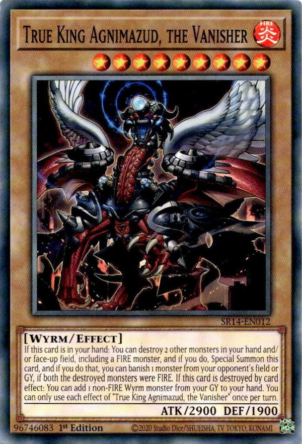 Yugioh True King Agnimazud, the Vanisher SR14-EN012 Common 1st Edition NM
