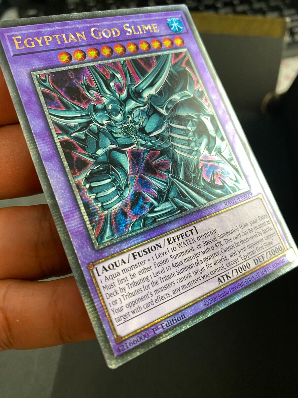 Yugioh Egyptian God Slime RA01-EN029 Quarter Century Rare 1st Edition VLP/NM