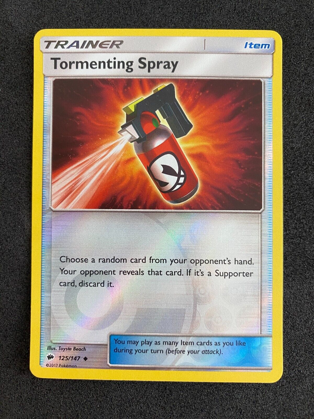 Pokemon Tormenting Spray 125/147 Burning Shadows Reverse Holo NM