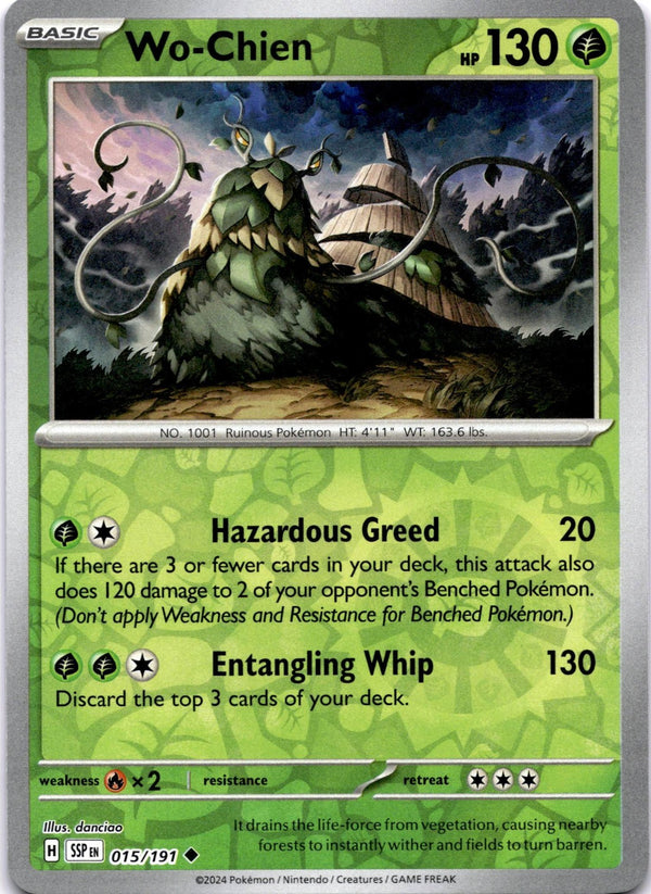 Pokemon Wo-Chien 015/191 Surging Sparks Reverse Holo NM