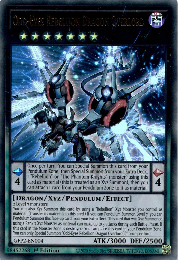 Yugioh Odd-Eyes Rebellion Dragon Overlord GFP2-EN004 Ultra Rare 1st Edition NM
