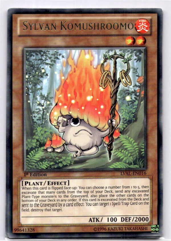 Yugioh Sylvan Komushroomo LVAL-EN016 Rare 1st Edition VLP/NM
