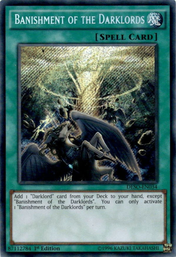 Yugioh Banishment of the Darklords DESO-EN034 Secret Rare 1st Edition VLP/NM