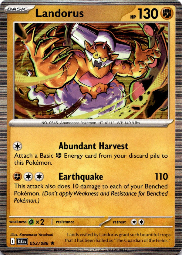 Pokemon Landorus 053/086 Black Bolt Holo NM