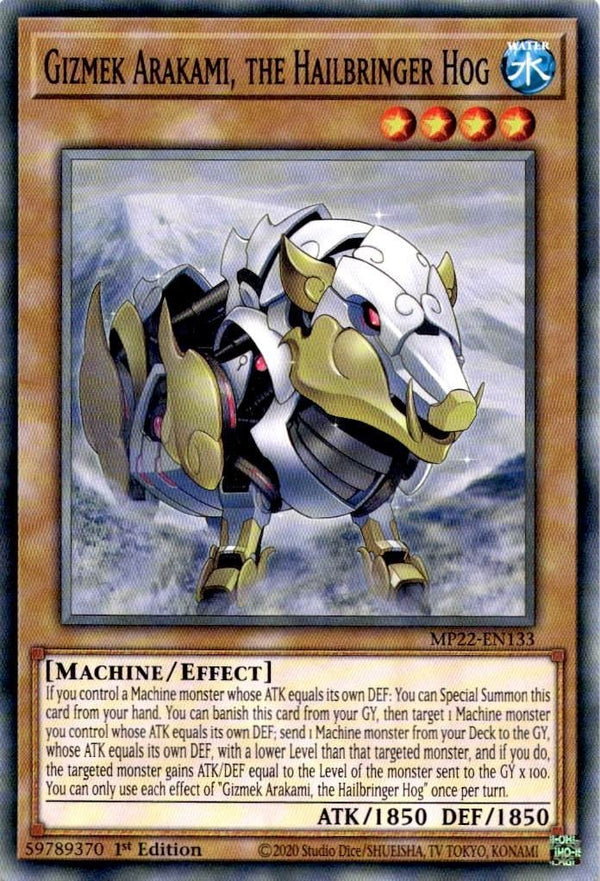 Yugioh Gizmek Arakami, the Hailbringer Hog MP22-EN133 Common 1st Edition NM