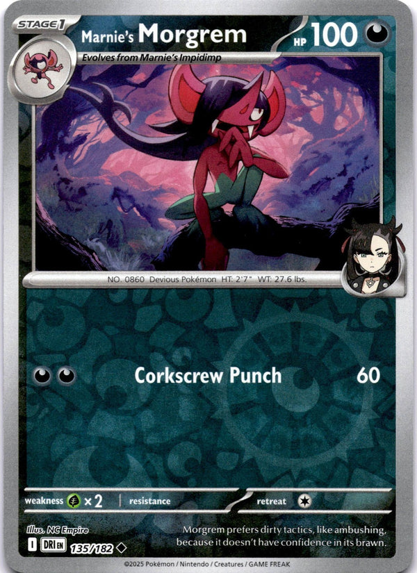 Pokemon Marnie's Morgrem 135/182 Destined Rivals Reverse Holo NM