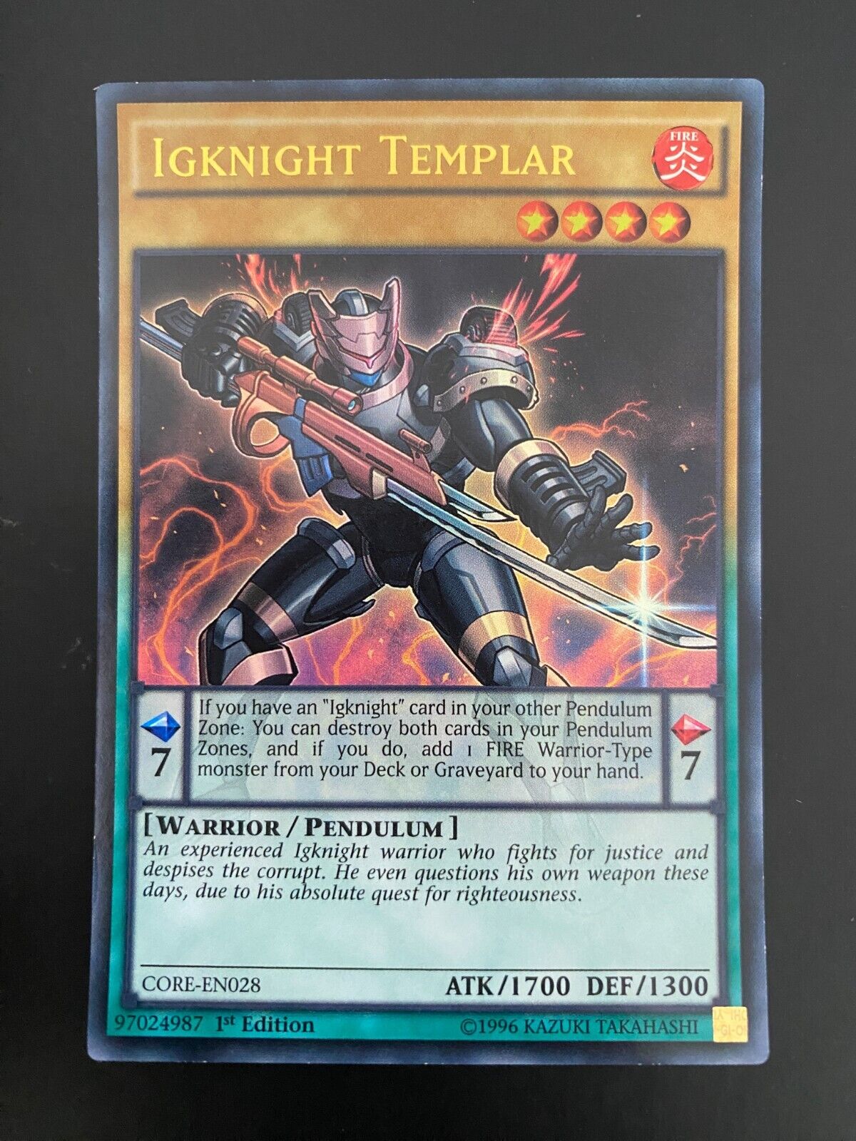 Yugioh Igknight Templar CORE-EN028 Ultra Rare 1st Edition LP