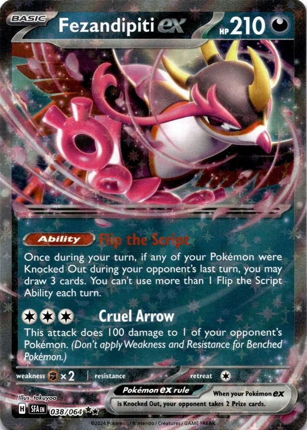 Pokemon Fezandipiti ex 038/064 Shrouded Fable Full Art Holo NM