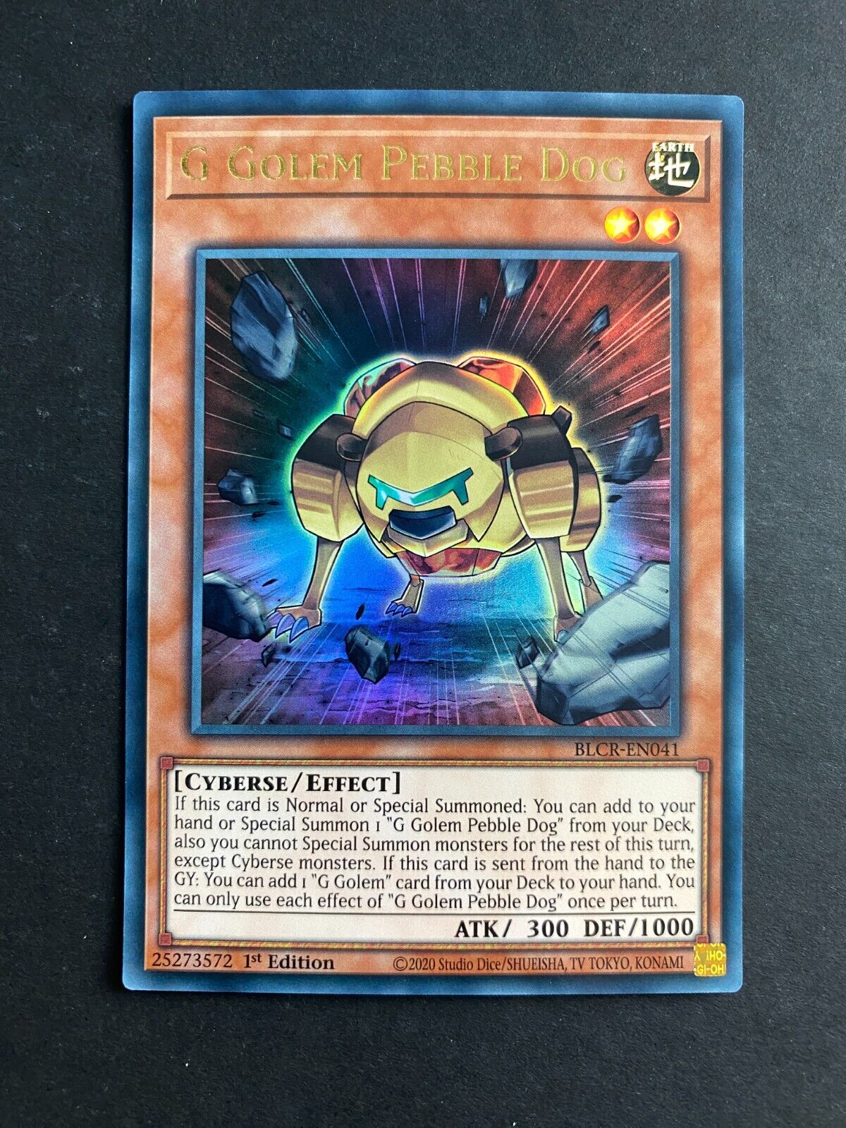 Yugioh G Golem Pebble Dog BLCR-EN041 Ultra Rare 1st Edition NM