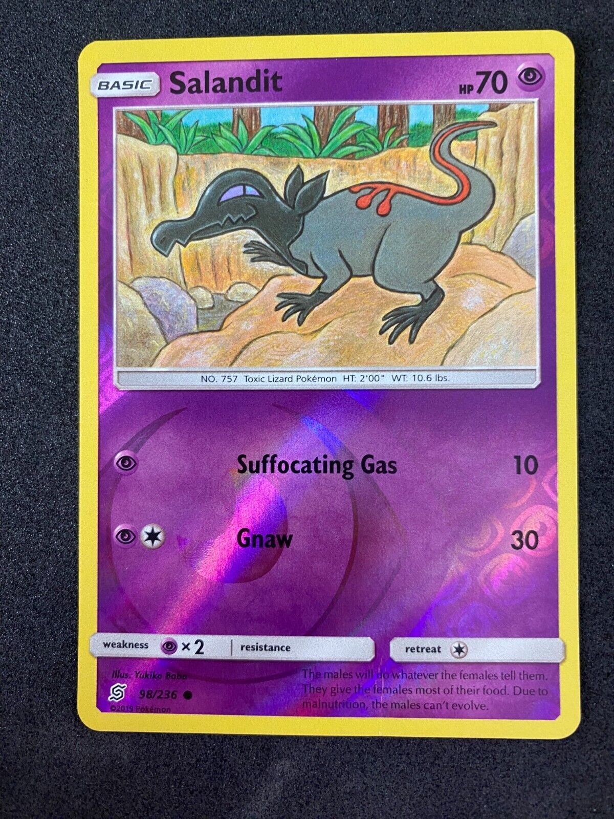 Pokemon Salandit 98/236 Unified Minds Reverse Holo NM