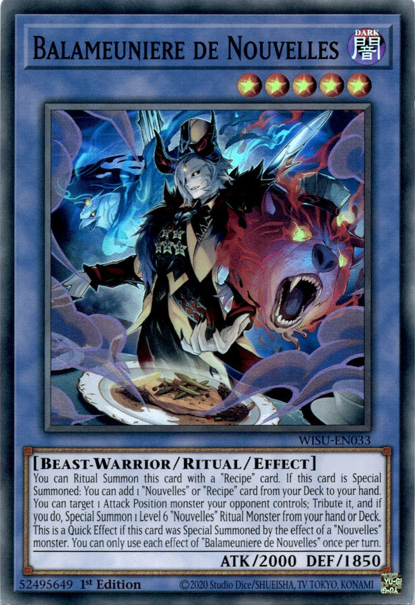 Yugioh Balameuniere de Nouvelles WISU-EN033 Super Rare 1st Edition VLP/NM