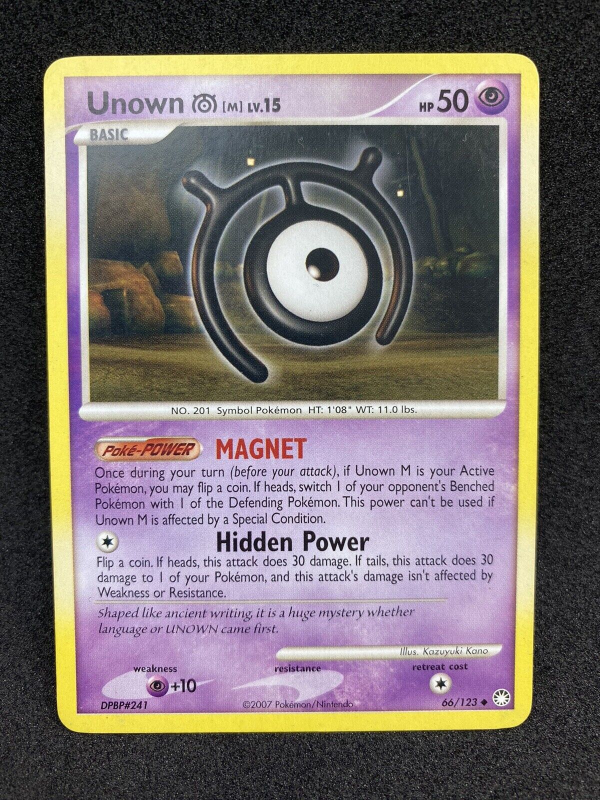 Pokemon Unown M 66/123 Uncommon Diamond & Pearl Mysterious Treasures LP